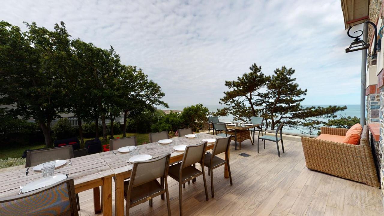 Les Roches Grises, Luxueuse Villa Face Mer, 4Etoiles, Spa Et Jardin Panoramique, Societe La Clef Decamp Granville Exterior foto
