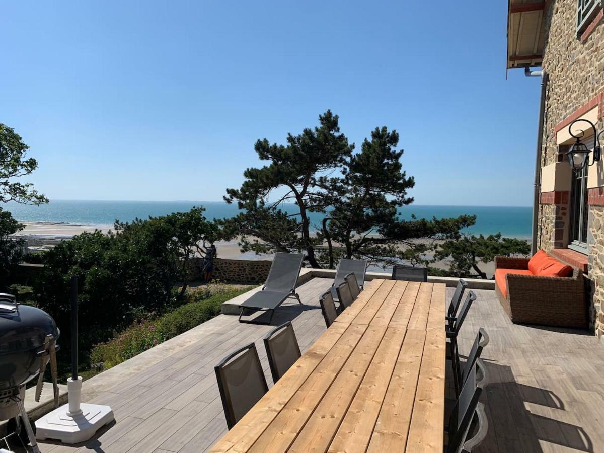 Les Roches Grises, Luxueuse Villa Face Mer, 4Etoiles, Spa Et Jardin Panoramique, Societe La Clef Decamp Granville Exterior foto